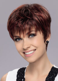 PIXIE by ELLEN WILLE in HOT FLAME ROOTED | Bright Cherry Red and Dark Burgundy mix with Dark Roots