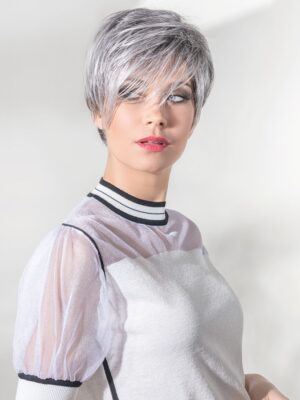 The First wig by Ellen Wille Hair Society Collection is a short, asymmetrical cut