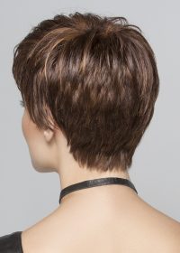 This cut has tapered strands in the back that hug the nape of the neck