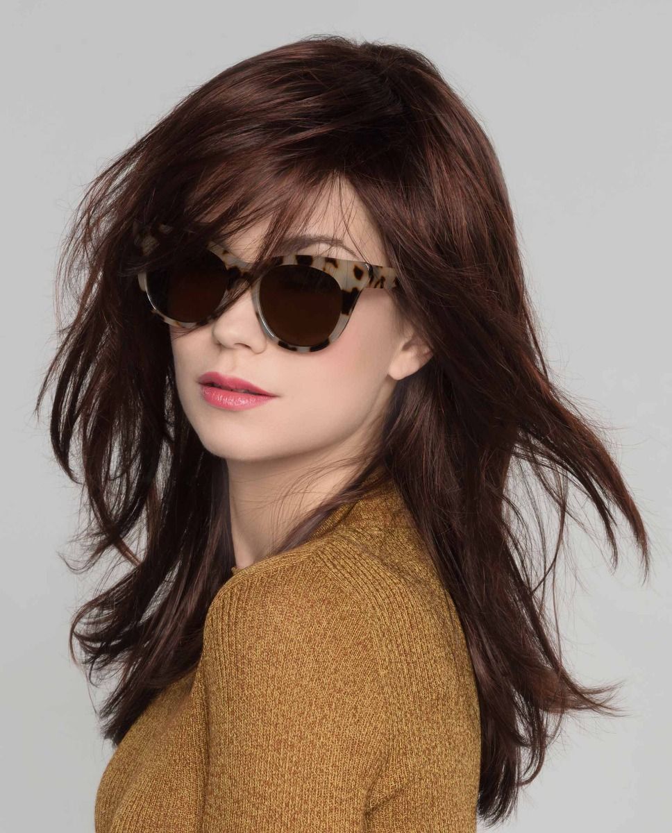 Vogue by Ellen Wille | A long and layered style with a side bang and face-framing layers