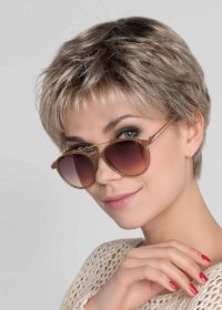 Mia Mono |  Aclassic short Pixie style has a full monofilament top allowing you to part the hair in any direction.