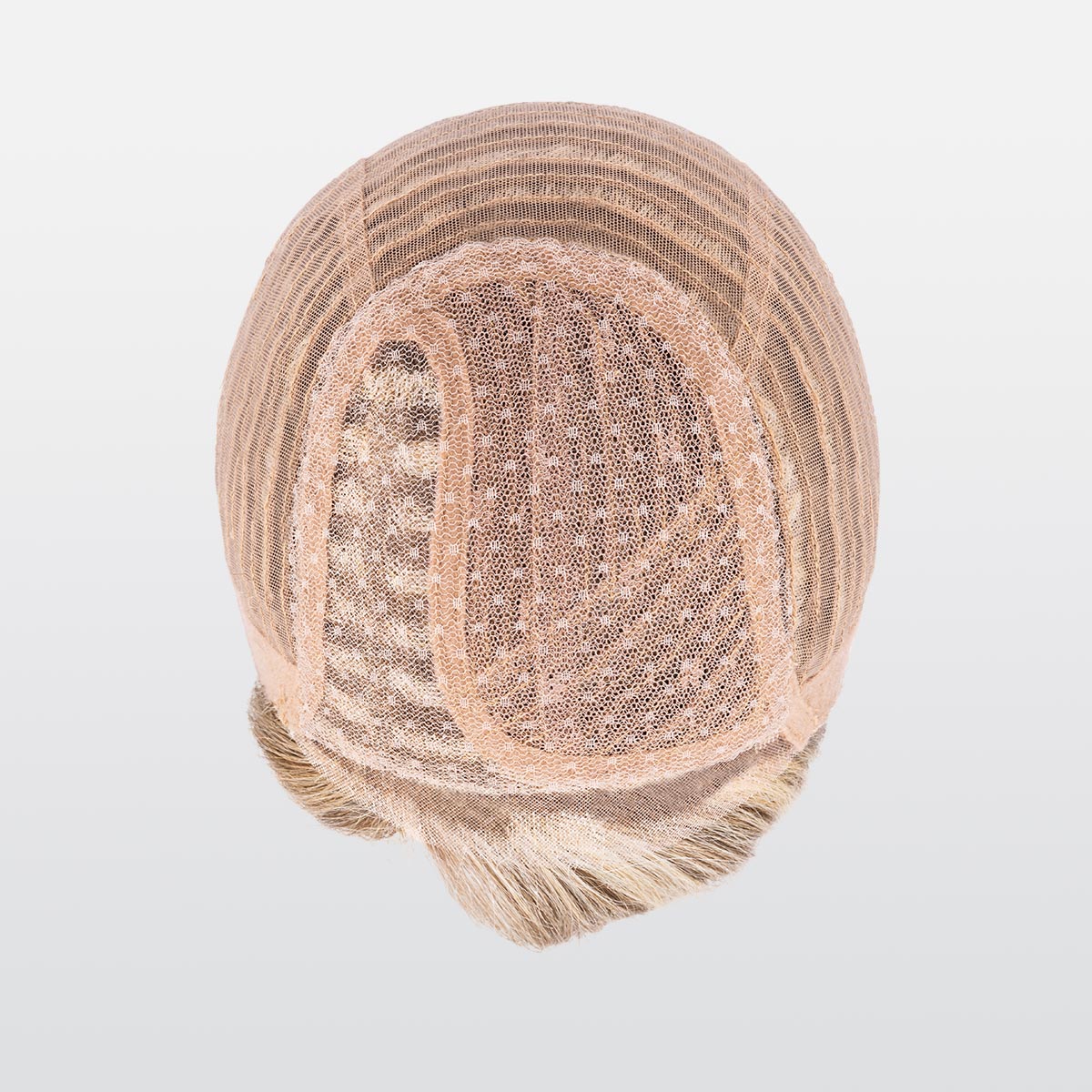 promise-mono-cap-top: The hair is hand-weaved with intricate craftsmanship into a fine elastic tulle