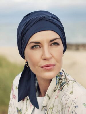 B.B. Beatrice Turban with ribbons | Dark Blue 1291-0383
