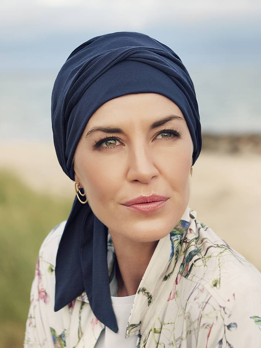 B.B. Beatrice Turban with ribbons | Dark Blue 1291-0383