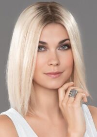 SECRET HI by ELLEN WILLE in CHAMPAGNE ROOTED | Lightest Ash Blonde and Lightest Golden Blonde with Light Neutral Blonde Blend and Shaded Roots