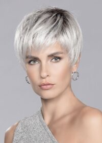 SEVEN MONO PART by ELLEN WILLE in SILVER BLONDE ROOTED 60.23 | Pearl White and Lightest Pale Blonde Blend with Shaded Roots