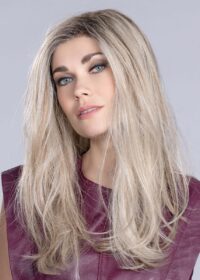 VITA by ELLEN WILLE in PEARL BLONDE ROOTED | Light Ash Blonde with Lightest Golden Blonde and Light Strawberry Blonde with Shaded Roots