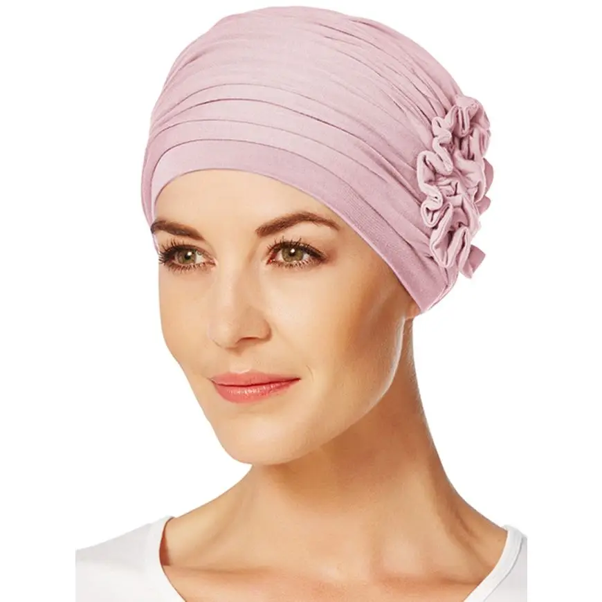 Bonnet Turban En Coton Pour Femme - Chimio, Nuit, Cheveux, Bandeau élastique Avec Fleur