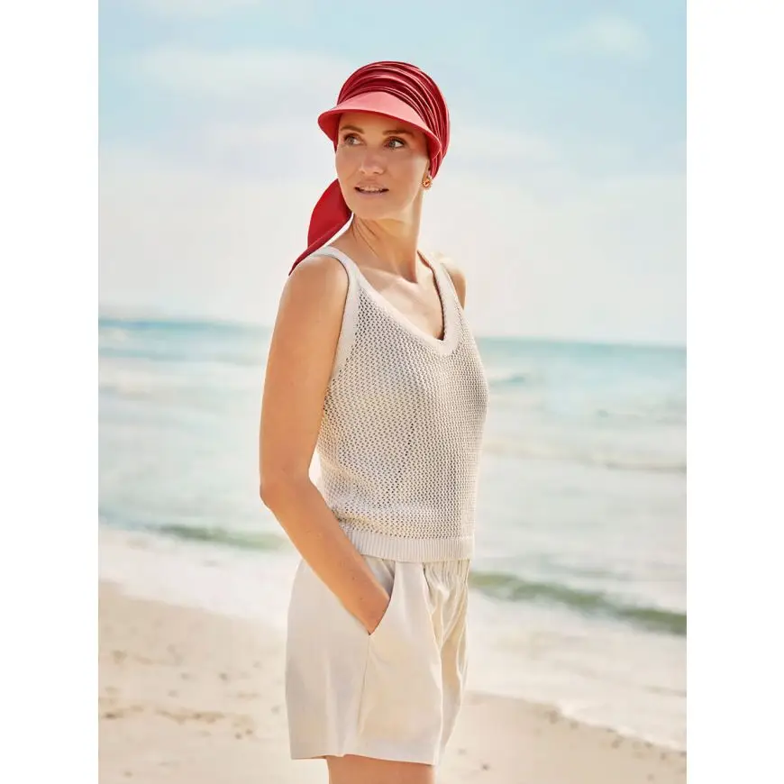 Christine Headwear | Briana Sun Cap | Lipstick Red | 1516-0725