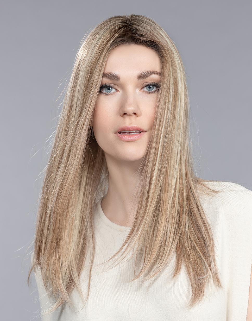 BOHEME by Ellen Wille in SANDY BLONDE ROOTED 26.22.16 | Light Golden Blonde, Light Neutral Blonde and Medium Blonde Blend with Shaded Roots