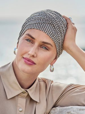 HocShanti Turban - (w. Print) | Beige Snake | 1331- 4076