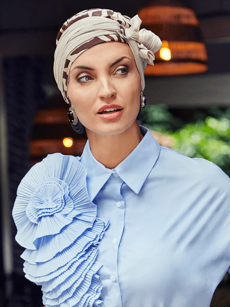 HocSienna Turban Set | Soft Beige Giraffe | 3036-0867