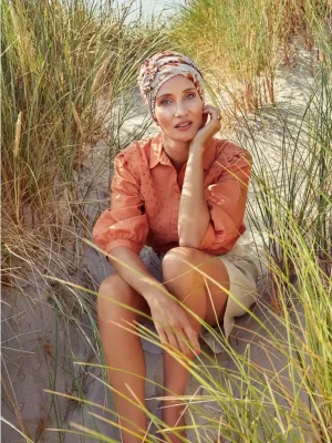 Lotus Turban | Printed Linen | 1245-0754