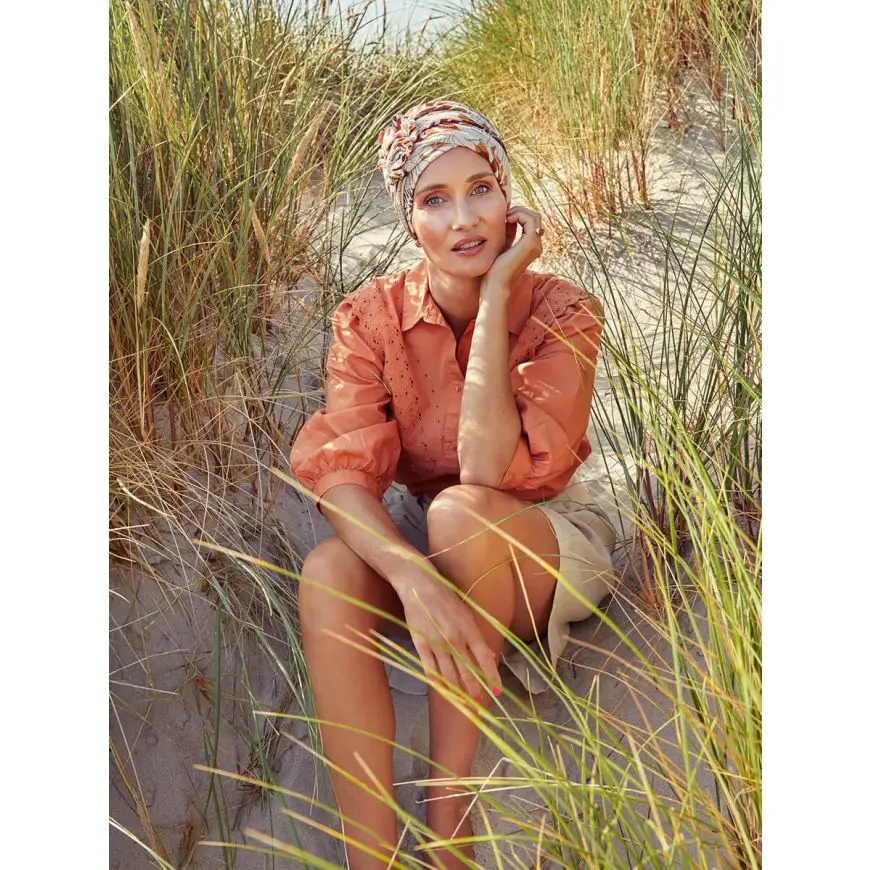 Lotus Turban | Printed Linen | 1245-0754