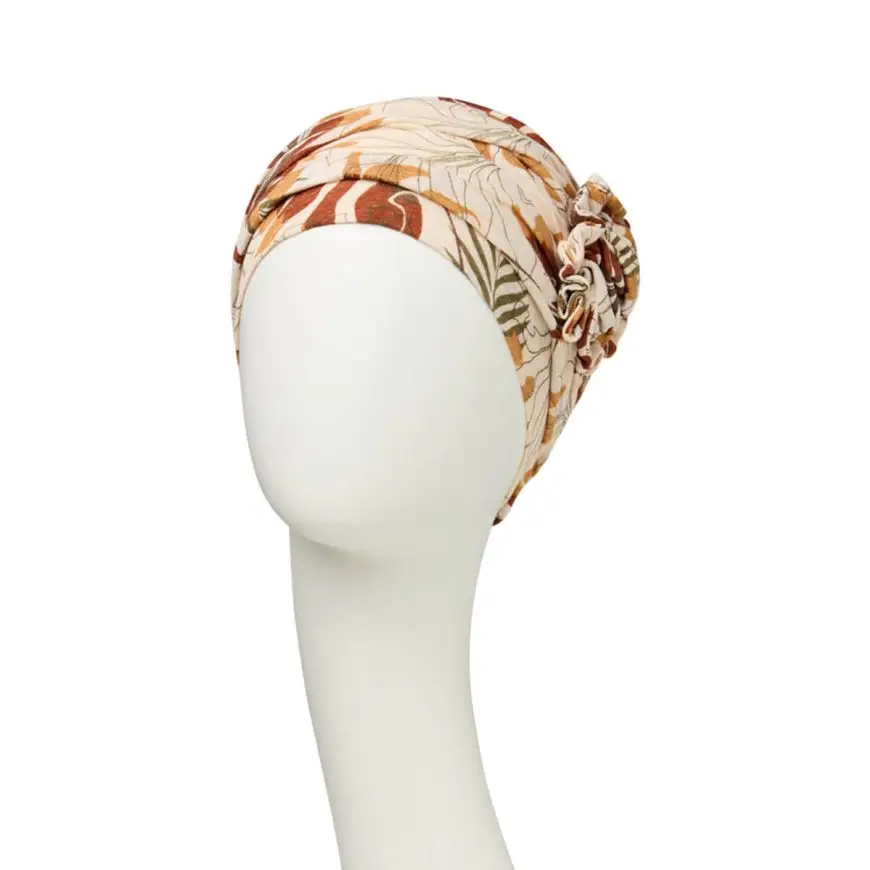 Lotus Turban | Printed Linen | 1245-0754