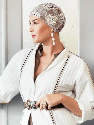 Amia Turban | Beige Ornaments | 1529-0815