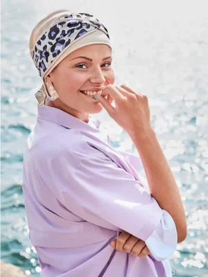 Emmy Turban | Cream w/Lavender Leo