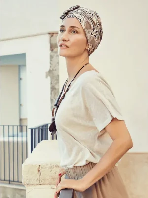 Lotus Turban | Beige Ornaments | 1008-0815