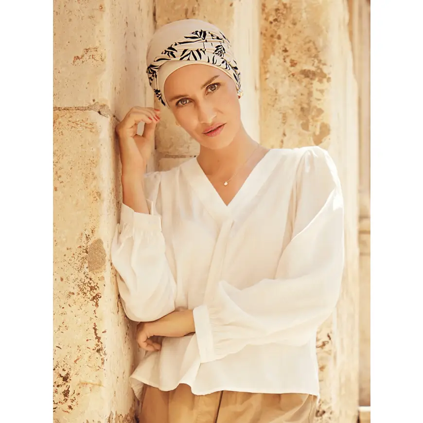 Shakti Turban | Perfectly Pale w/Leaf | 1520-0849
