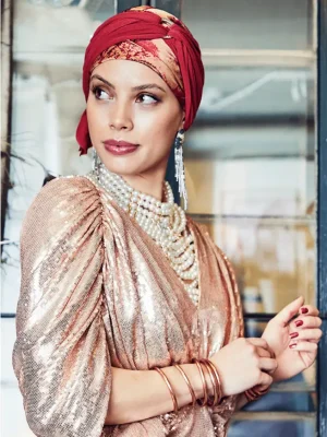 Sienna Turban Set | Oriental Red | 3036-0828
