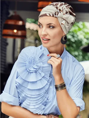 Sienna Turban Set | Soft Beige Giraffe | 3036-0867