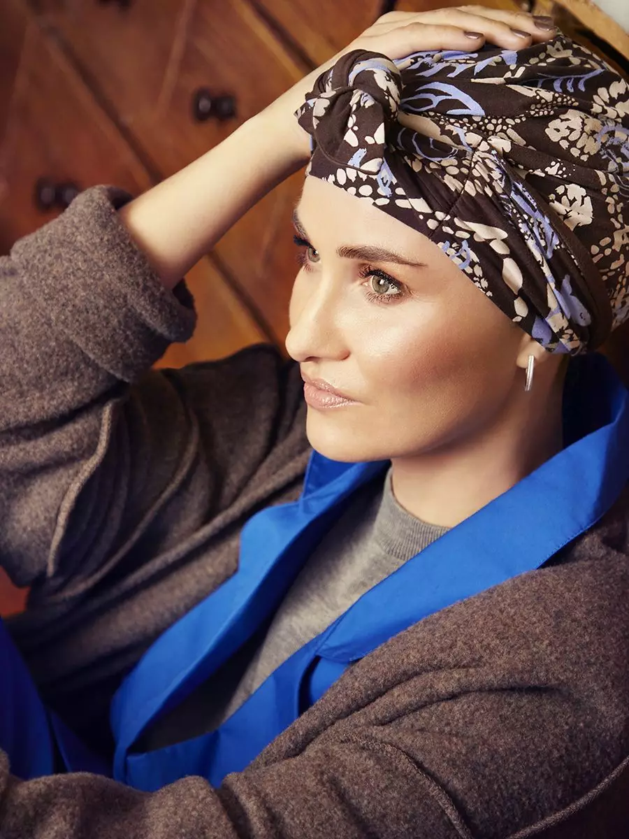 HocBeatrice Turban w. Ribbons | Autumn Blues | 1419-0795