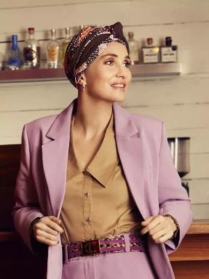 HocBeatrice Turban w. Ribbons | Garden Pinks | 1419-0796