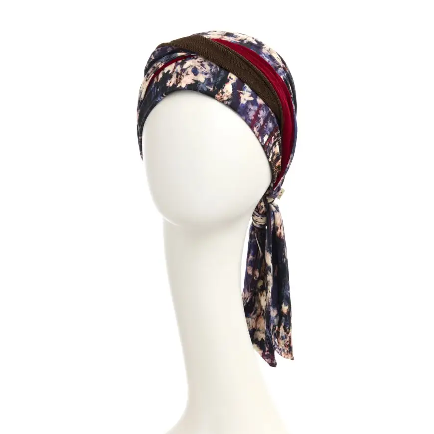 HocBeatrice Turban w. Ribbons | Tie Dye Dusk | 1419-4049