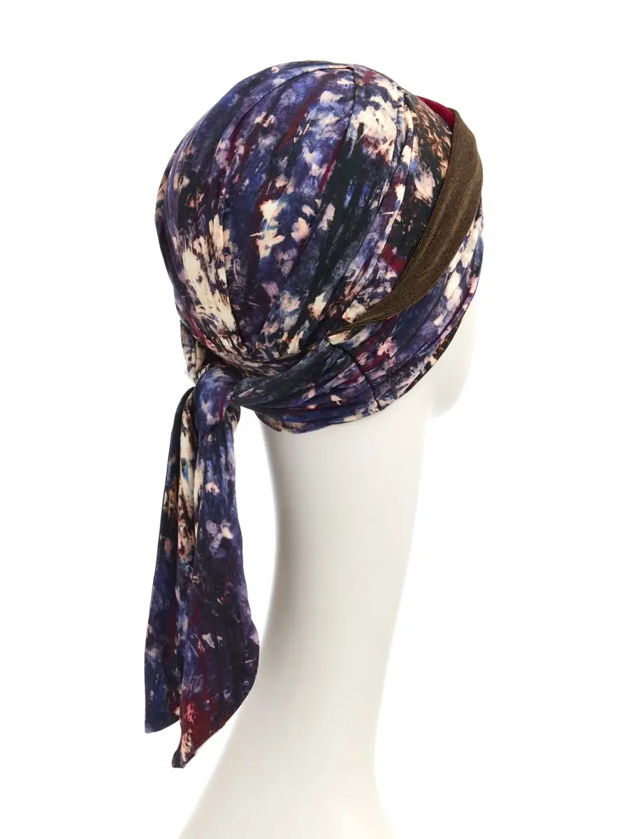 HocBeatrice Turban w. Ribbons | Tie Dye Dusk | 1419-4049