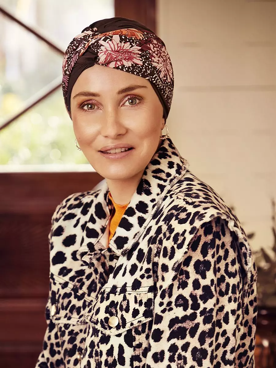 HocShakti Turban | Chocolate w. Garden Pinks | 1520-0806