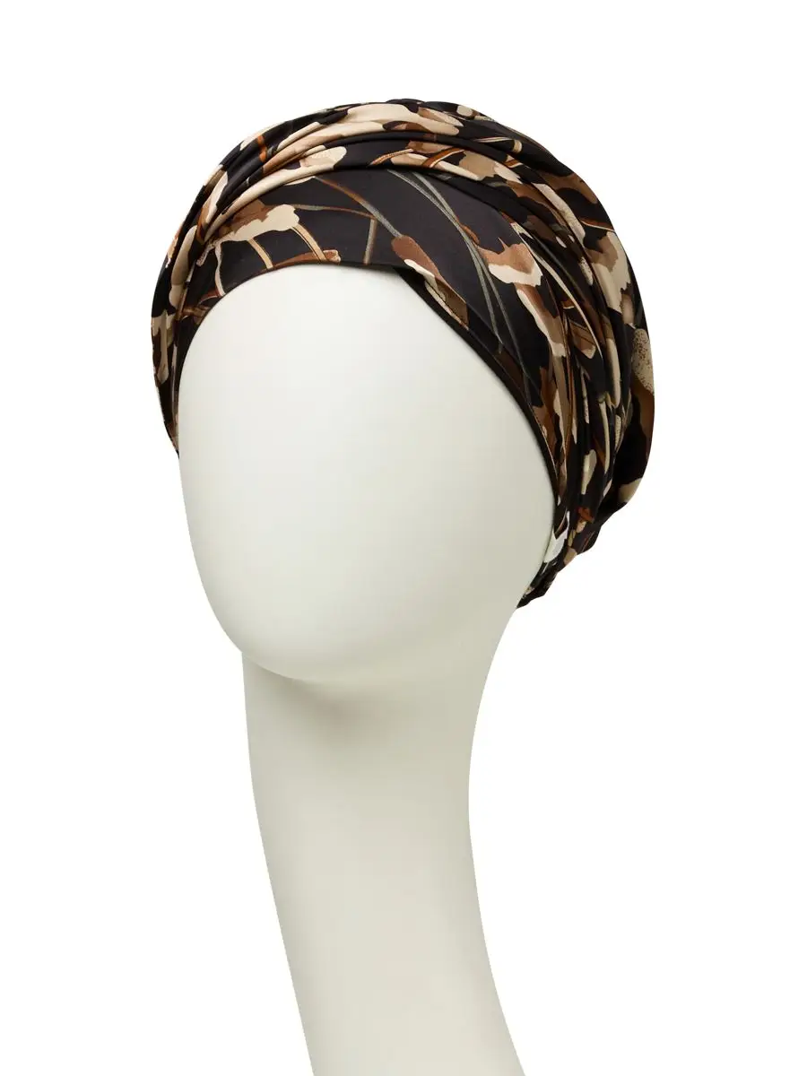 HocSapphire Turban | Black w/Cotton Grass | 3026-0830