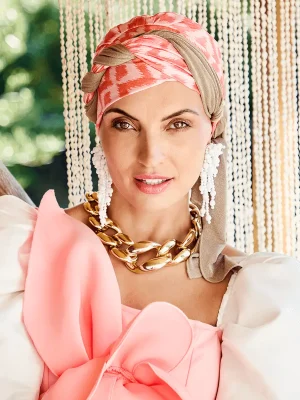 HocSapphire Turban | Ikat Orange | 3026-4026