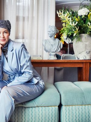 HocLotus Turban | Floating Navy | 1008-4009