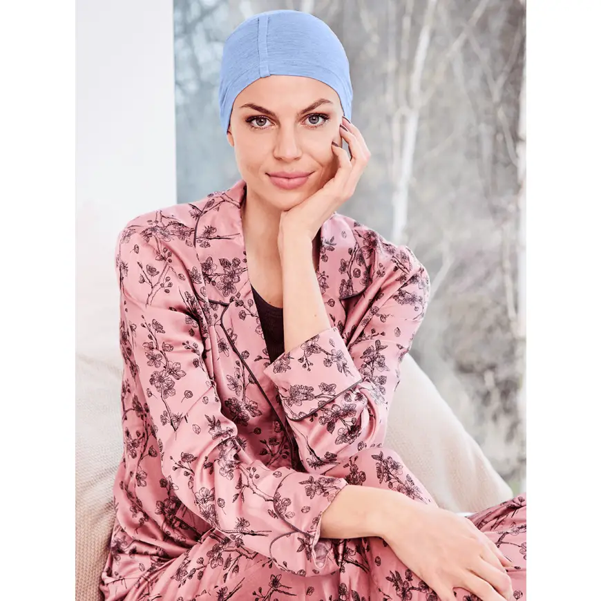 HocChandra Night Cap | Ligth Blue Melange | 1189-0469