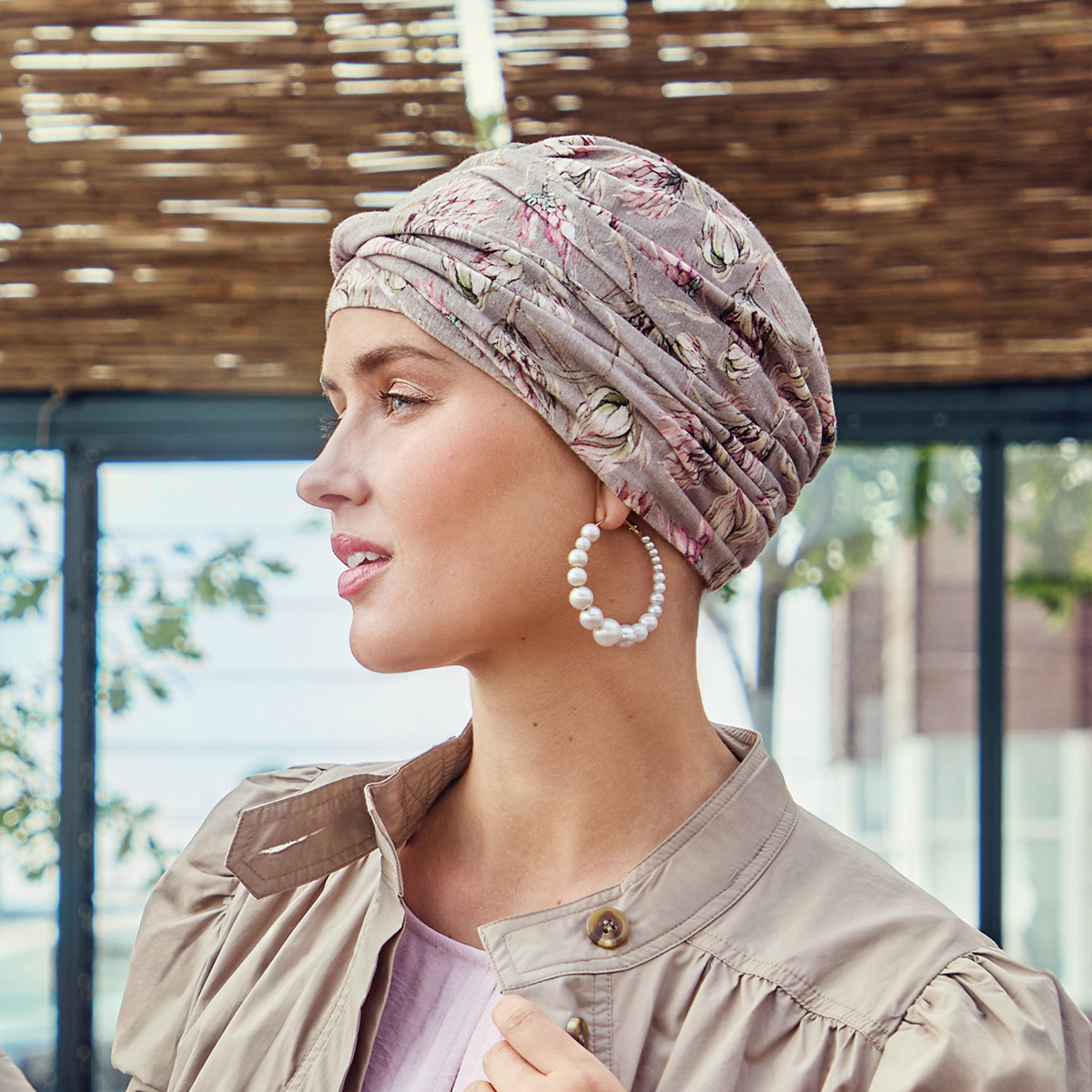 HocShakti Turban - (Printed Linen) | Protea Love | 1417-4024