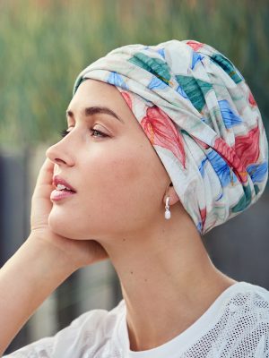 HocShakti Turban - (Printed Linen) | Tropical Blossoms | 1417-4080
