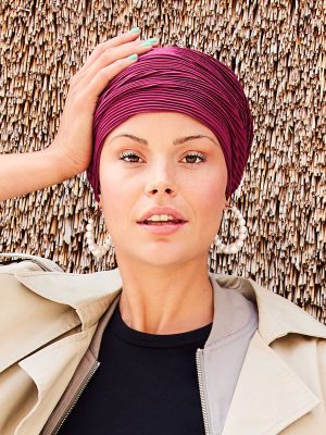 HocLuna • V Turban - (Solide Col.) | Dark Blue plisse | 1527-0791