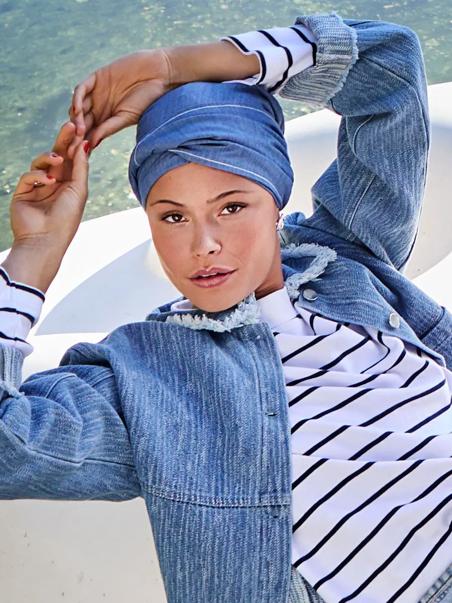 HocMary · V Turban | Denim Flair | 1603-4097