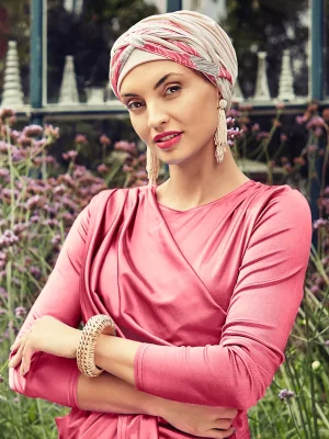 HocScarlett · Boho Turban Set | Soft Beige & Red Glam Mix | 3032-0865