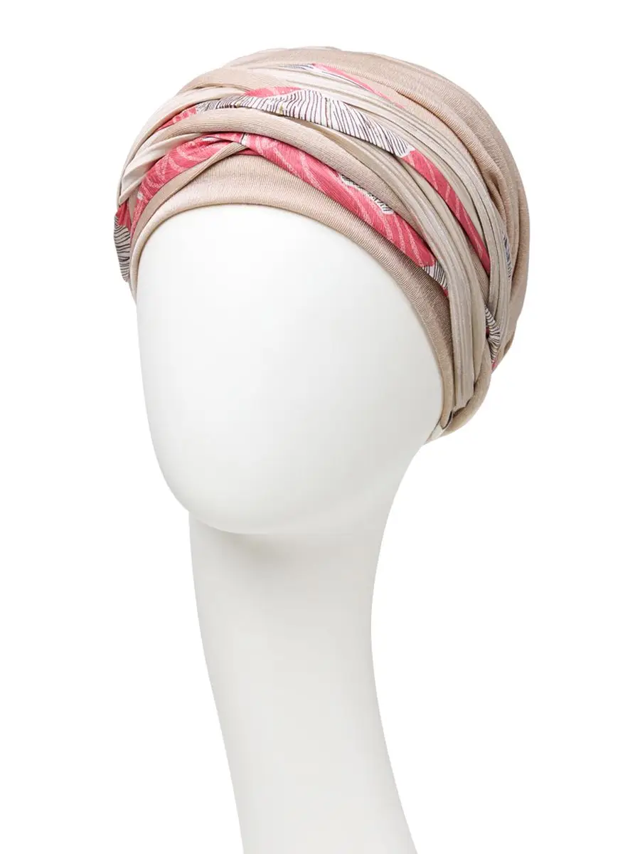 HocScarlett · Boho Turban Set | Soft Beige & Red Glam Mix | 3032-0865