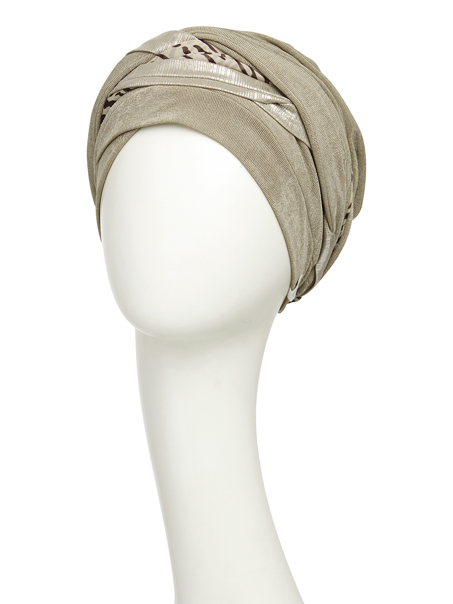 HocJuvela • Boho Turban Set - (Printed) } Taupe Tiger | 3045-4108