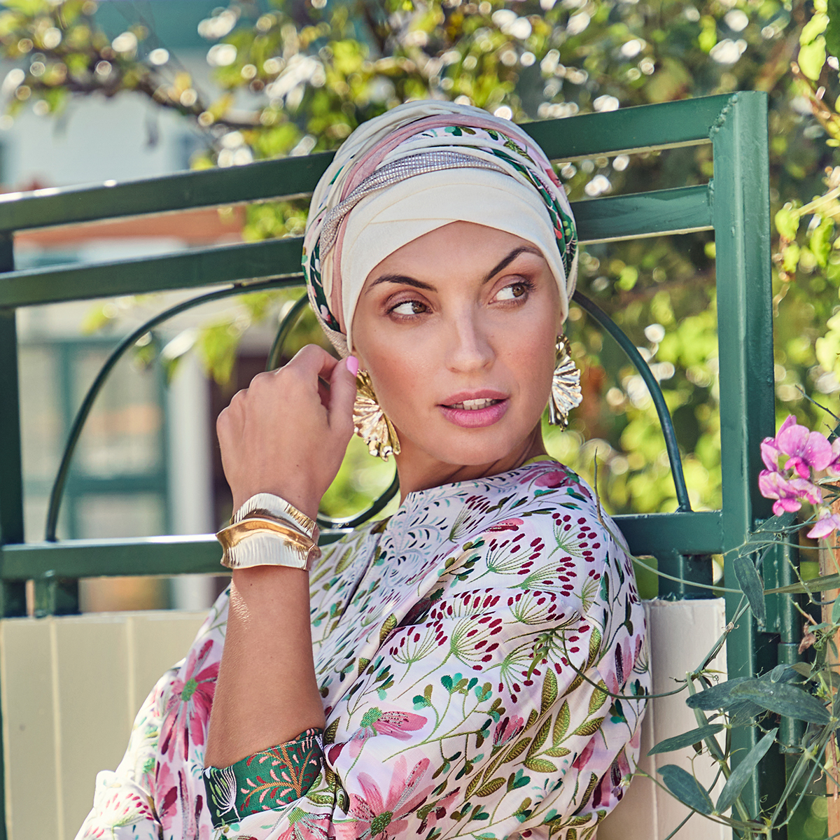 HocJuvela • Boho Turban Set - (Printed) | Pastel | 3045-4109