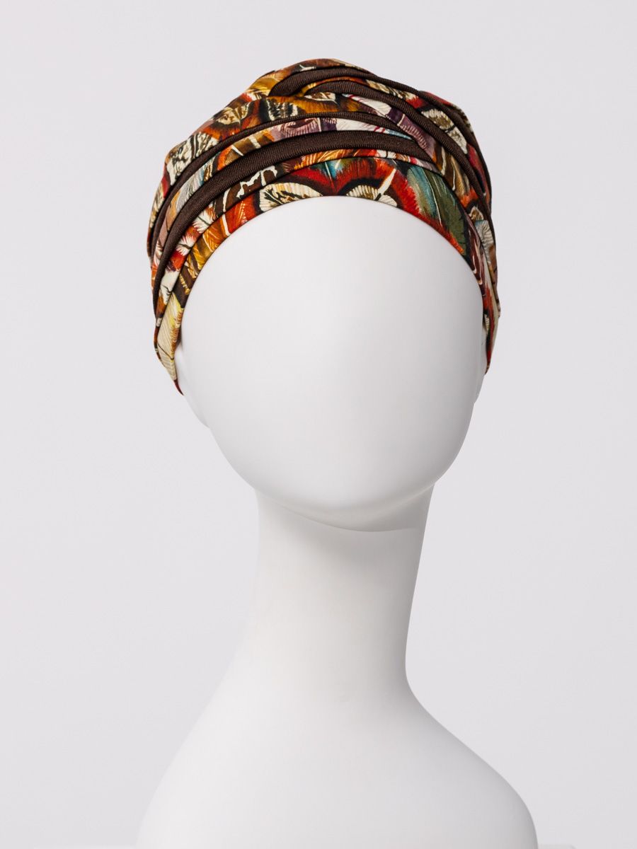 HocShanti Turban - (w. Print) | Tribal Feathers | 1331-4117