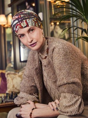 HocShanti Turban - (w. Print) | Tribal Feathers | 1331-4117