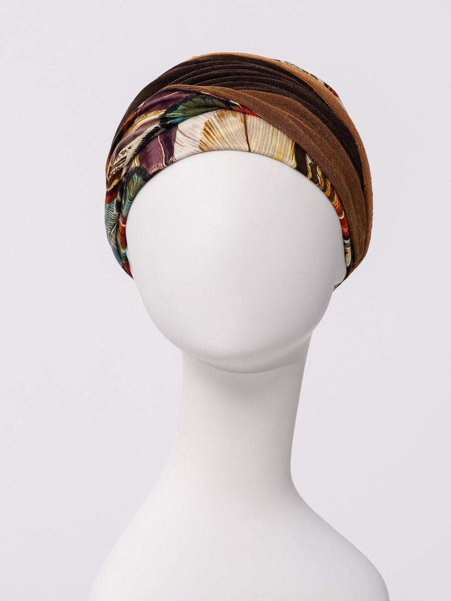 HocShakti Turban - (Printed) | Tribal Feathers | 1418-4117 HocShakti Turban - (Printed) | Tribal Feathers | 1418-4117