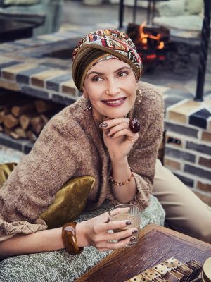 HocShakti Turban - (Printed) | Tribal Feathers | 1418-4117