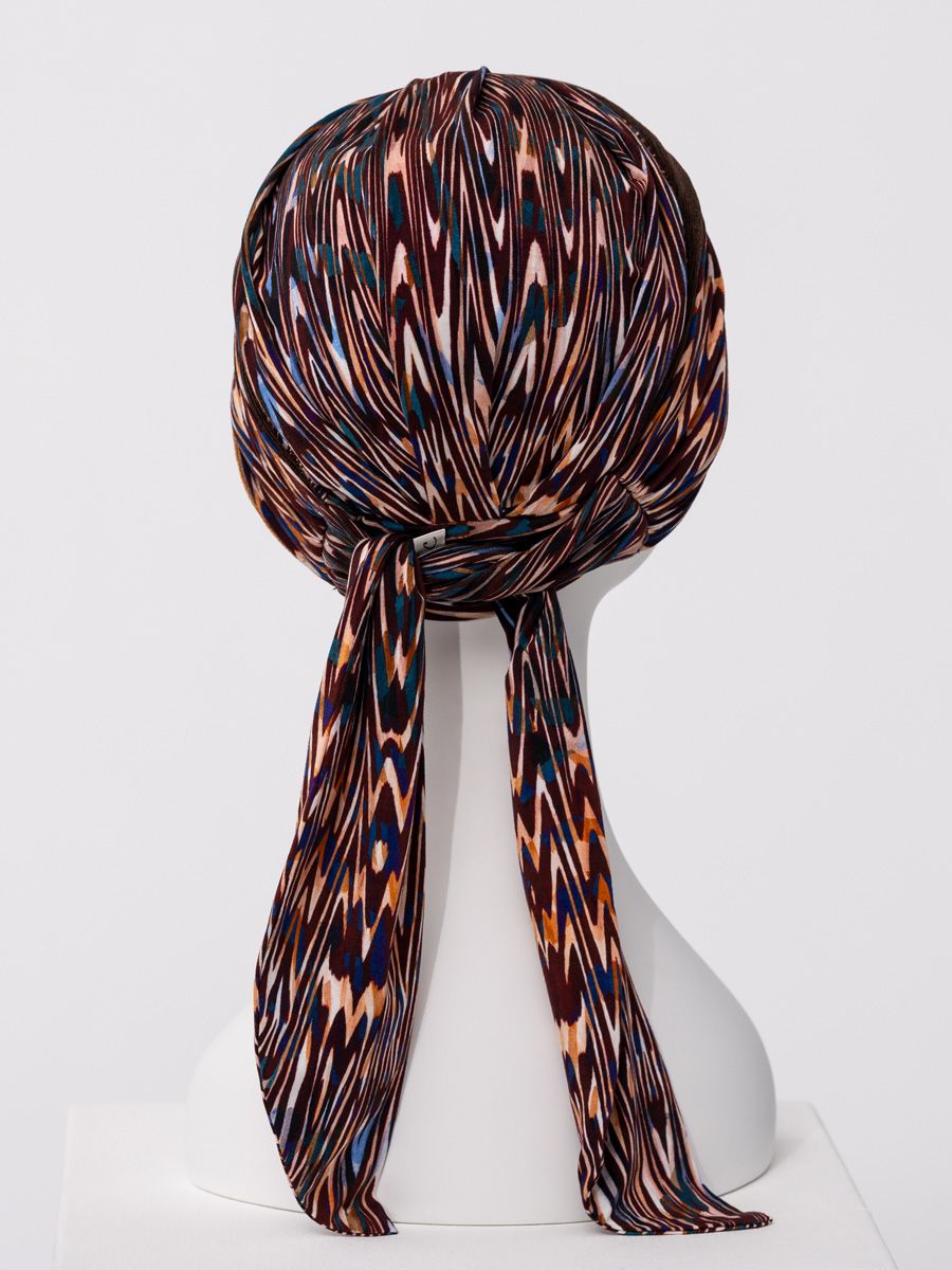 HocBeatrice Turban w. Ribbons | Ikat Mystery | 1419-4118