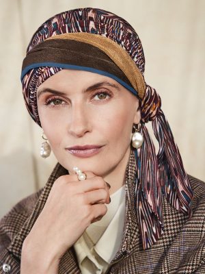 HocBeatrice Turban w. Ribbons | Ikat Mystery | 1419-4118