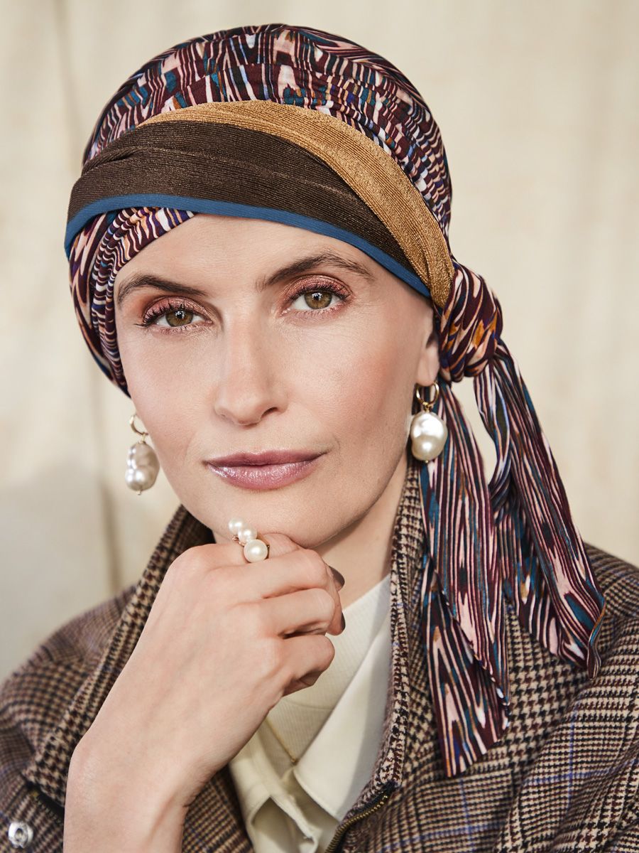 HocBeatrice Turban w. Ribbons | Ikat Mystery | 1419-4118