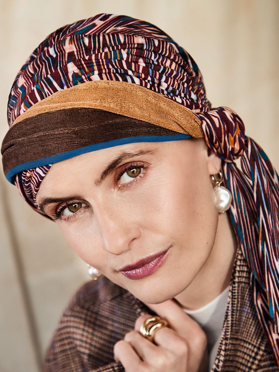 HocBeatrice Turban w. Ribbons | Ikat Mystery | 1419-4118